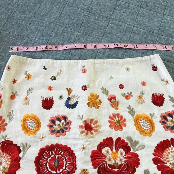 TOPSHOP Floral Embroidered Boho 100% Cotton Mini Skirt | 6 - Picture 11 of 11